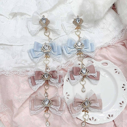 Rhinestone Clip 11 Crown Colors Kei Hair Bow Jirai