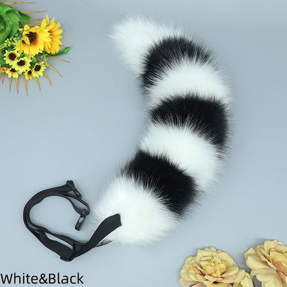 Plush Lolita Colors Striped Fox Cute Tail 8