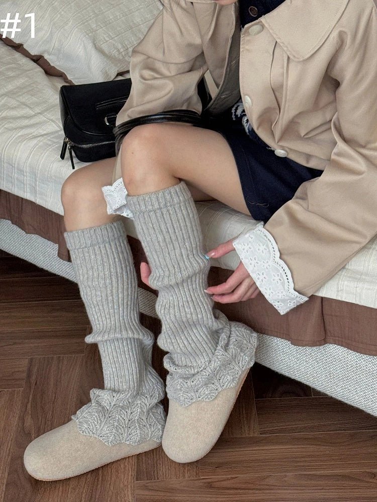 Ruffled Colors) Textured Leg (Multiple Warmers Knit