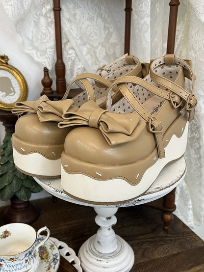 Platforms Light Brown Crisscross Toe Design Sweet - Round