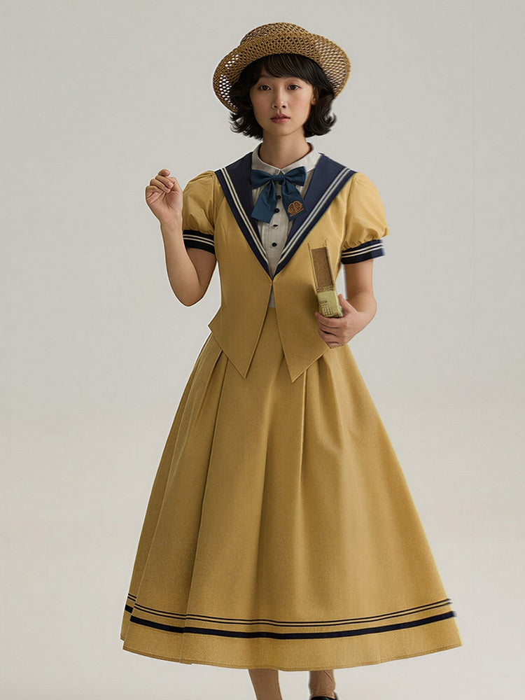 Yellow Sailor Collar Elegant Lolita Dress - LilyVow