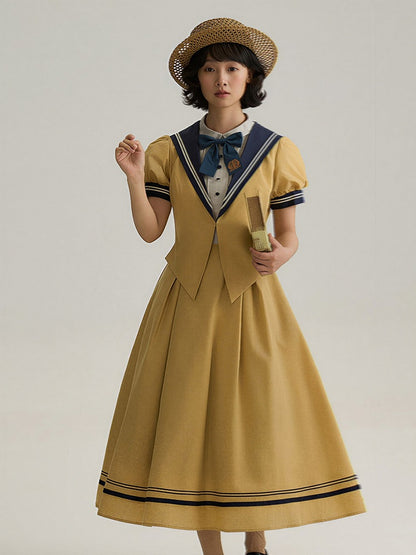Yellow Sailor Collar Elegant Lolita Dress - LilyVow