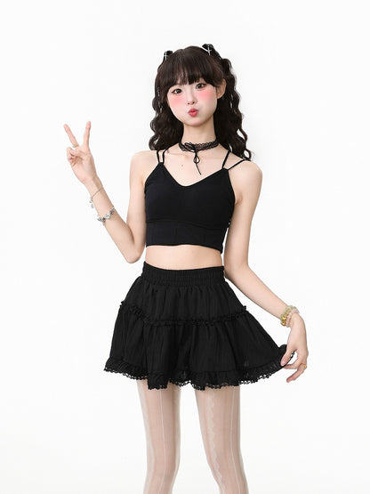 Bra White/Gray/Black Cami Built-in Pads Top with Essential