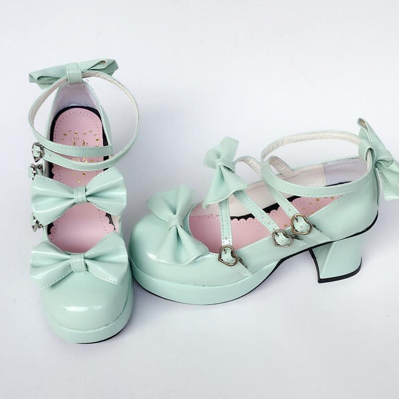 Bow Baby SP168066 Custom Lolita Made Shoes Mint