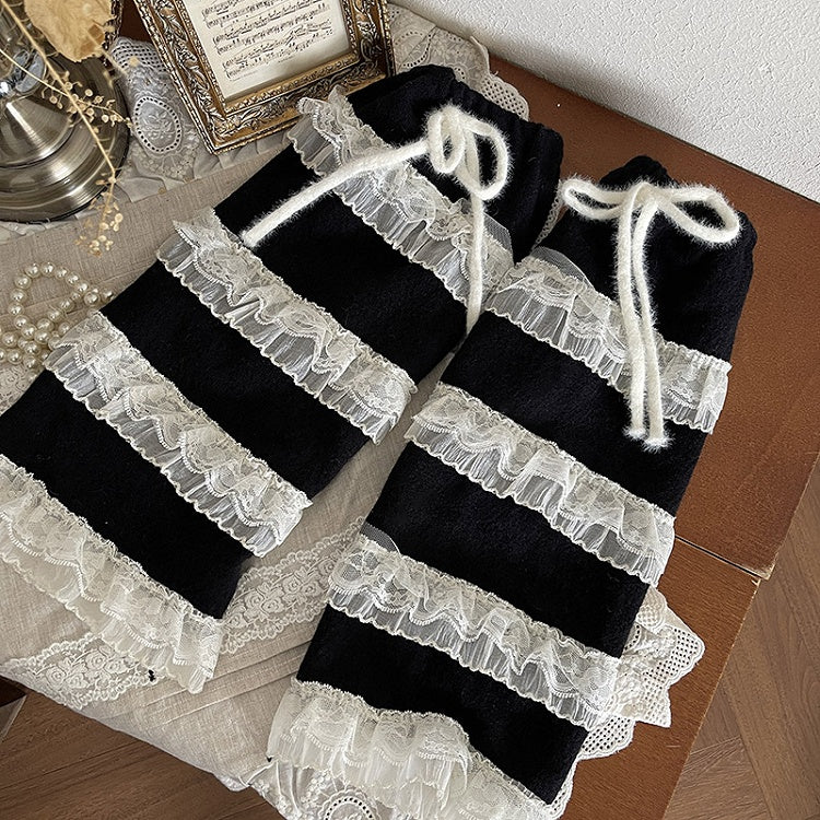 Design Trim Leg Multi-layer Warmers With Lace Colors Warm 4 Strap