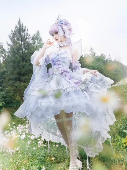 Kleid Fee Set Design Lila Schmetterling JSK Prinzessin Lolita Floral Volle