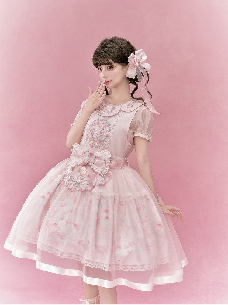 Sweet Rabbit Theme Lolita Apron - Yimu Walnut