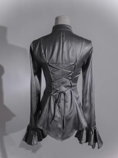 Shirt Sleeves Two Long Gothic Collar Wear Lolita Gray Ways