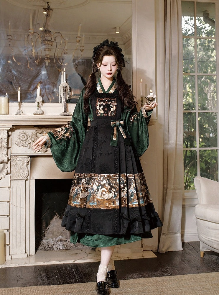 Black Magic Academy Theme Apron Intricate Embroidery - Luo Xiu Dong Xiang