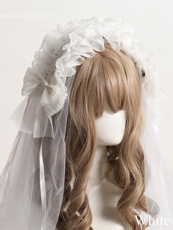 KC Yellow/White Light Lolita with Accent Ruffled Bow and Tulle
