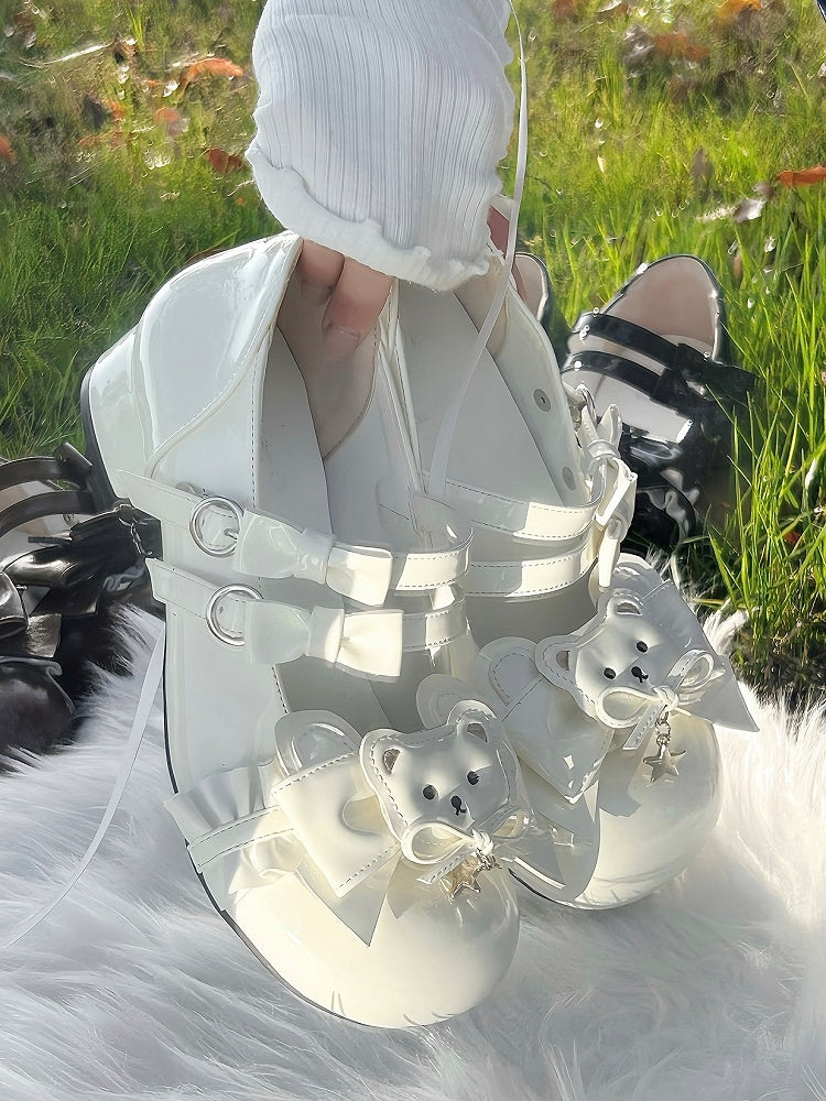 Bear White Shoes Theme Sweet Low-heel with Lolita