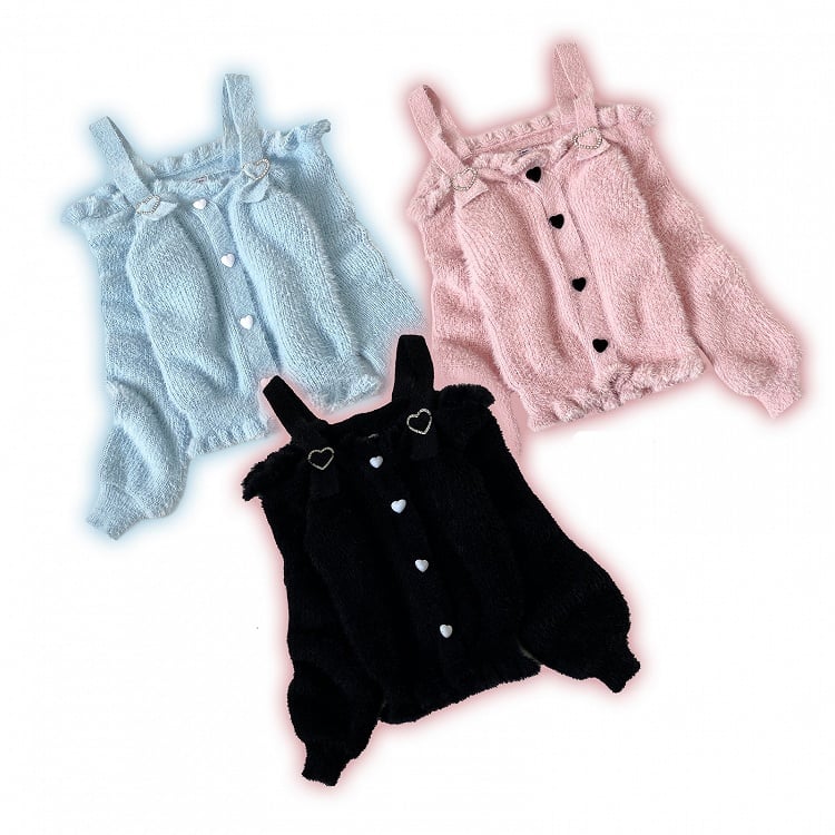 Jirai Kei – Blauer Pullover im Landmine-Stil mit schulterfreiem Ausschnitt