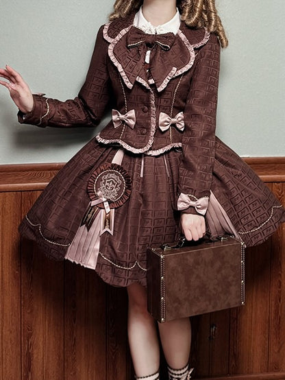 Ruffles Chocolate Coat Bow with and Brown Accents Lolita