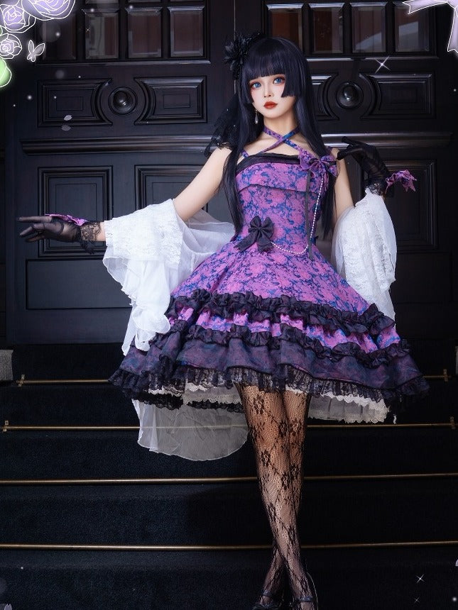 Elegant Purple and Black Gloves