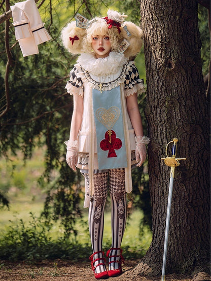 アリスバイブスポーカーバニーカラーテーマワンダーランドの特大カードデザインの耳が付いたブルーライト