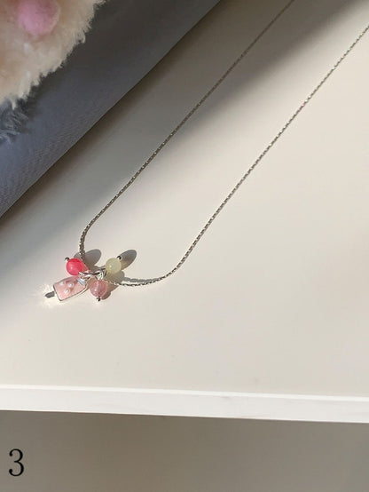 3つのアイスペンダントオプションクリームネックレス