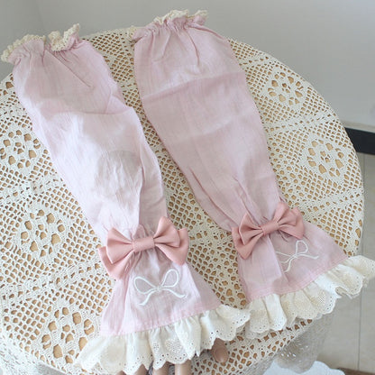 Detachable Bowknot Color Pattern Heart Details 4 Options Sleeves