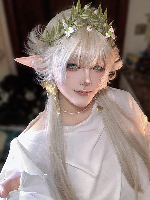 Blonde Pony 72 mit Air Beige glatte Perücke CM Länge