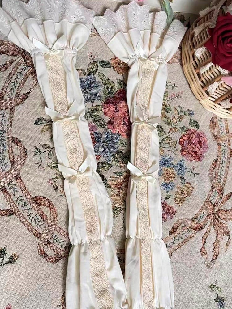 Details Beige with Sleeves Marie Detachable Bow