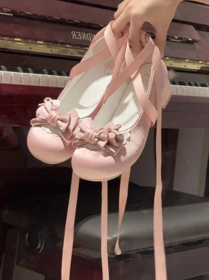 Round-Toe Dusty Pink Mary Jane Low Heels - Sweet Lolita Satin Shoes with  Wraparound Ankle Straps & Heart Buckle