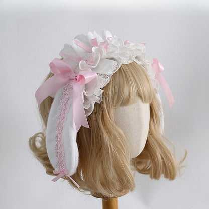 バニーディテール耳カラーKC蝶結びフリルロリータオプション8スイート