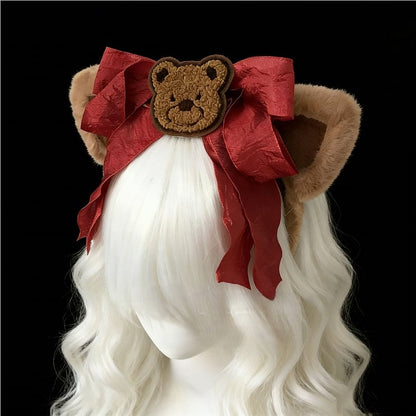 Ear with Decorated Bear KC Bow