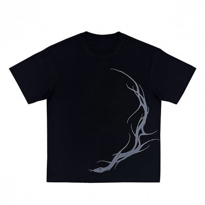 with Black Gothic Print Snake T-Shirt
