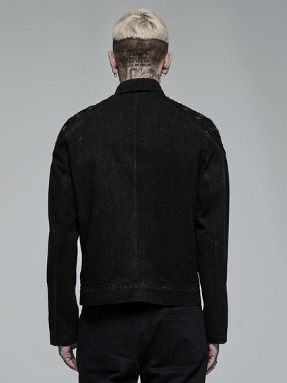 Rugged Men's Punk Black Jacket