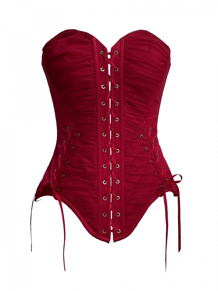 Corset Top Red Gothic Lolita Details Lace-up