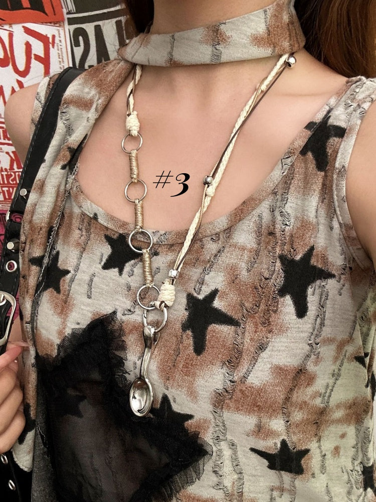 Y2K Key/Spoon Pendant Necklace