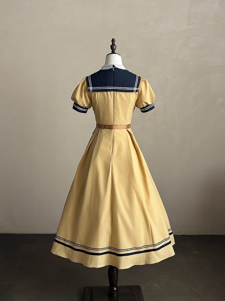 Yellow Sailor Collar Elegant Lolita Dress - LilyVow