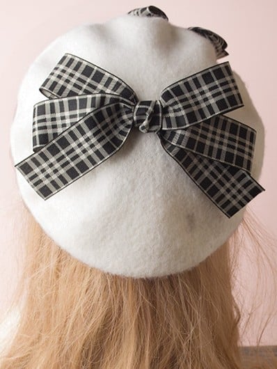 Bowknot Options Color 4 Beret Plaid