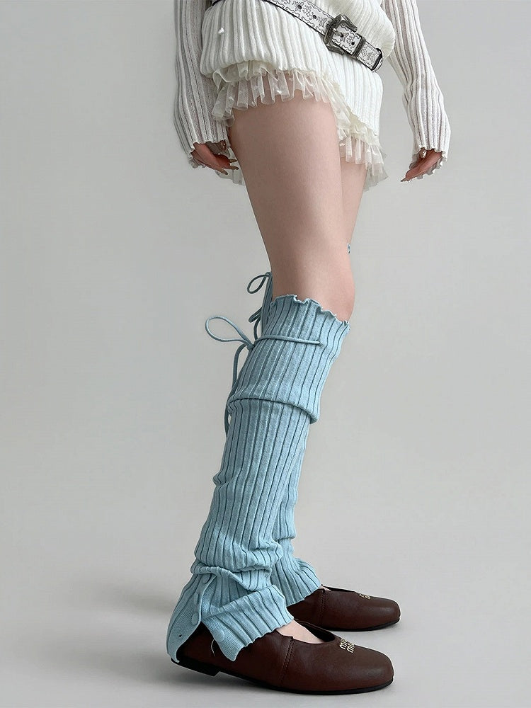 Ribbed (4 Leg Warmers Knit Colors) Tie-Up