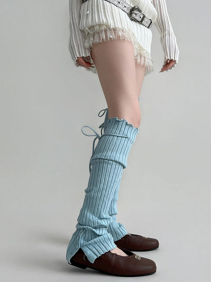 Ribbed (4 Leg Warmers Knit Colors) Tie-Up