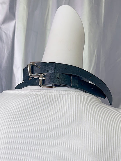 デザイン ブラック パンク チョーカー スパイダーウェブ型スタッド