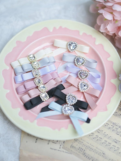 Bow Kei Clip Colors Hair Jirai Rhinestone 6