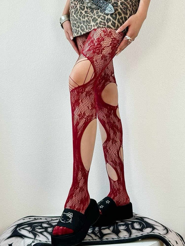 Cut-out Design 5 Asymmetrical Fashion Color Tights Millard Details Options