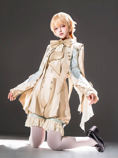 Champagne Striped Jacquard Ouji Lolita Bottoms - Unknown Star