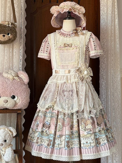 Lolita Embroidered Apron Beige