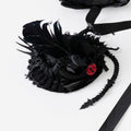 Feather Gothic Hat Mini Eyeball Lolita and Black