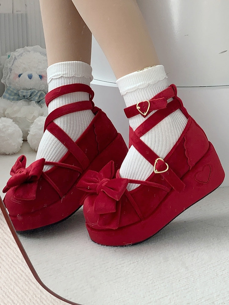 Velvet Lolita at Bow in Sweet Red Wine Platforms - Top