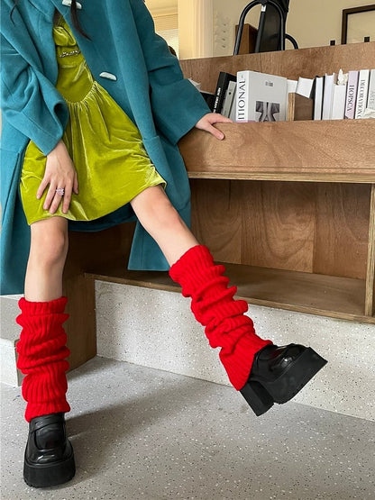 Leg 70CM Warmers Knitted Color Options 15