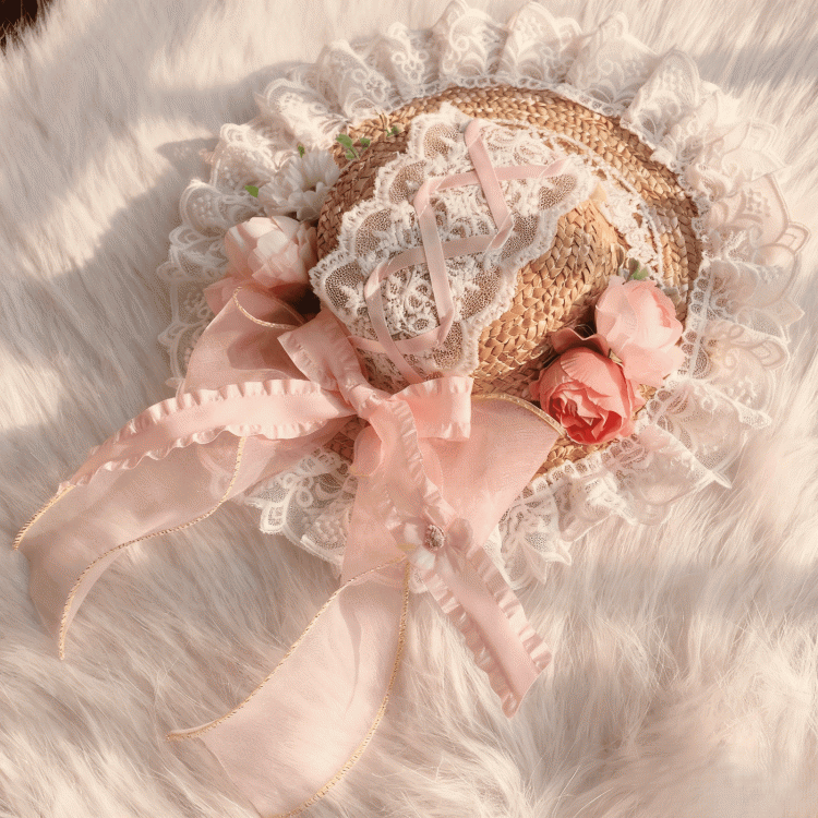 With 3 Color Mini Straw Lolita Clips Hat Country Options