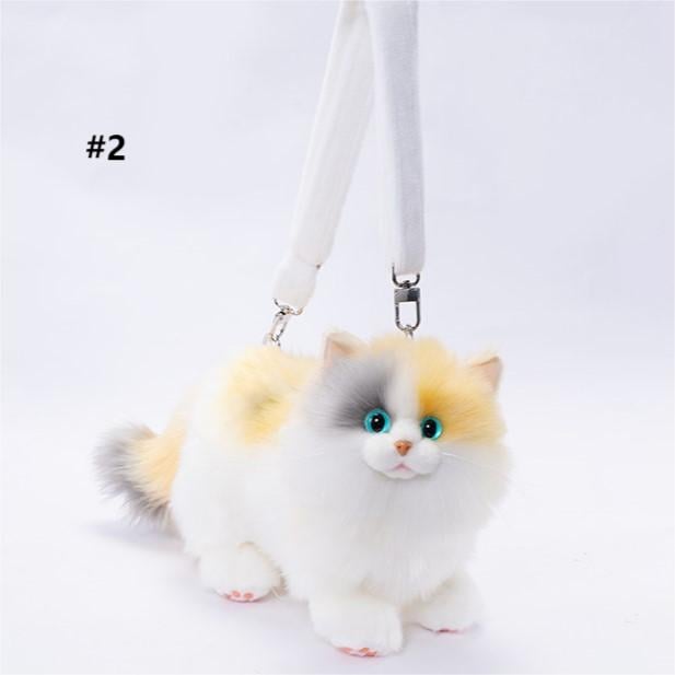 Cat Options Crossbody 3 Realistic Plush Bag