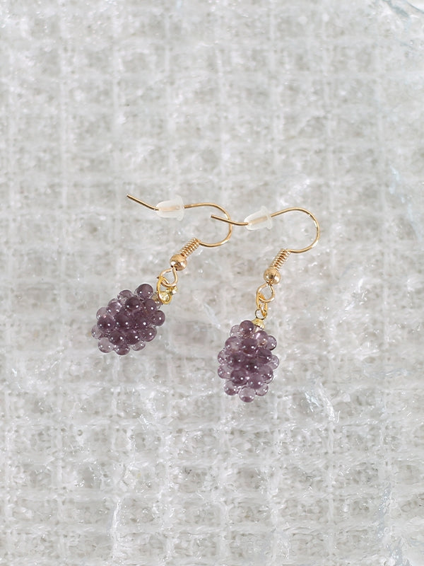 Green / Grape Earrings Purple Cute Lolita