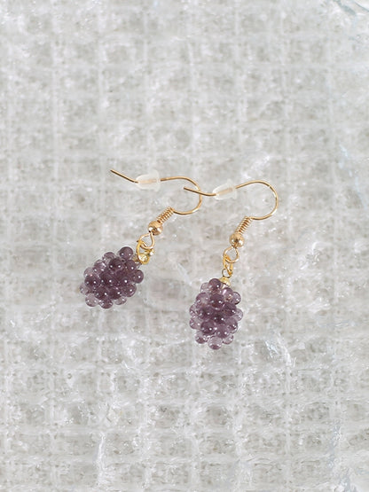Green / Grape Earrings Purple Cute Lolita