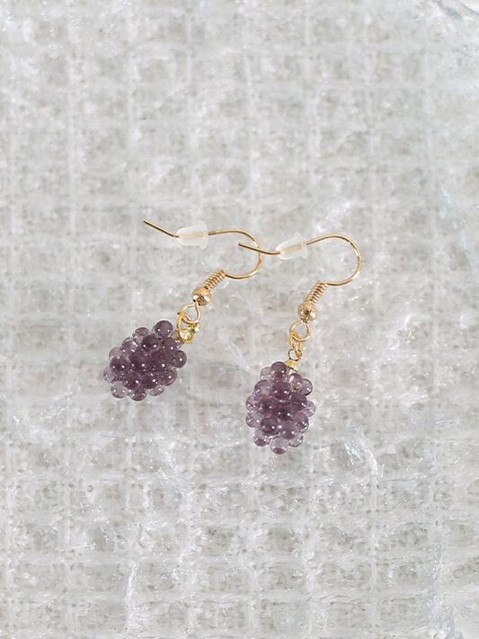 Green / Grape Earrings Purple Cute Lolita