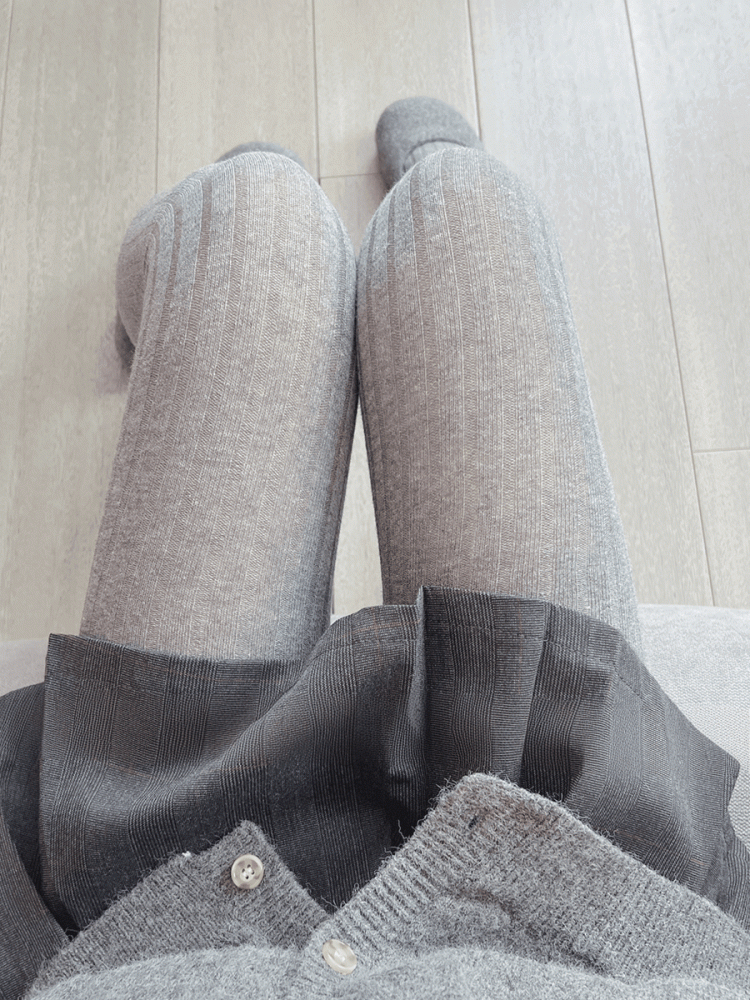 ホワイト/グレーストライプタイツ