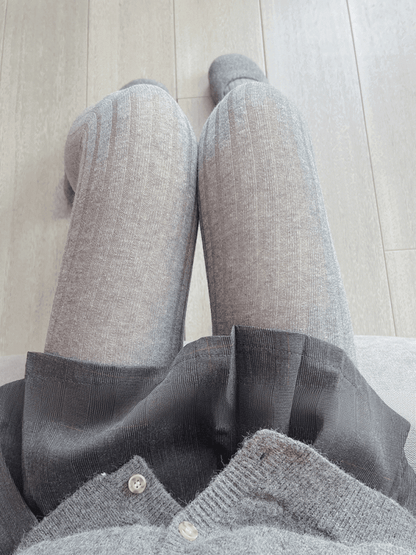 ホワイト/グレーストライプタイツ