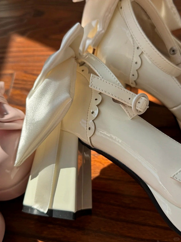 Snap White High-heel Elegant Janes Closure Lolita - Mary Toe Round